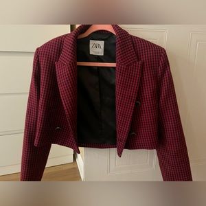 zara cropped blazer